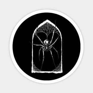 Gothic Window Black Widow Spider Magnet